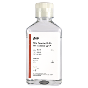 Bottle of electrophoresis running buffer