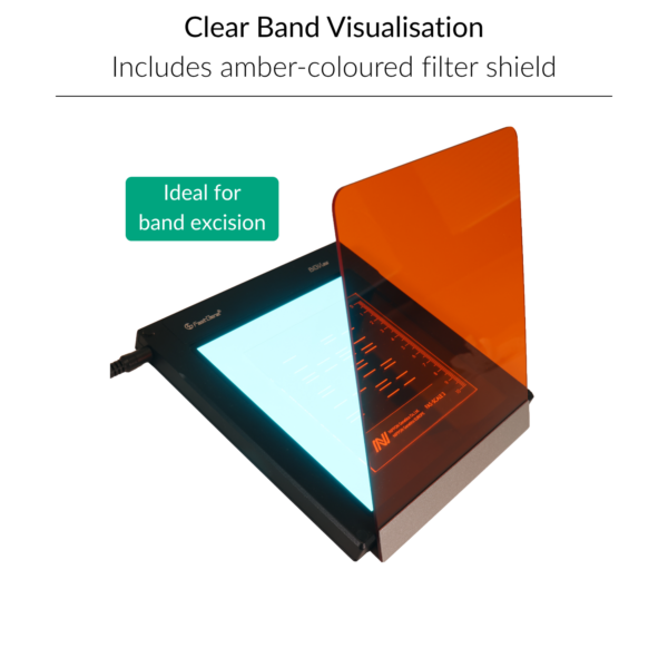 FastGene Slim Blue/Green View LED Transilluminator | FG-08slim | Amber-coloured Filter Shield
