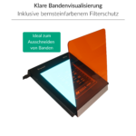 FastGene Slim Blue/Green View LED Transilluminator | FG-08slim | Bernsteinfarbener Filterschutz