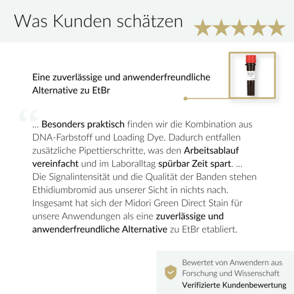MIDORI Green Direct Sicherer DNA Stain | MG06 | Kundenbewertung