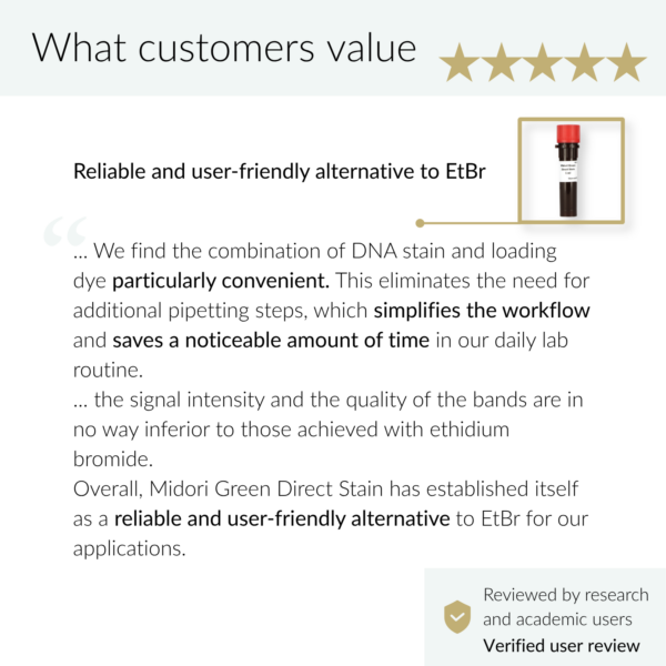 MIDORI Green Direct Safe DNA Stain | MG06 | Customer review